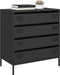 vidaXL - Dressoir - 68x39x73,5 - cm - koudgewalst - staal - zwart
