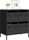 vidaXL - Dressoir - 68x39x73,5 - cm - koudgewalst - staal - zwart