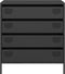 vidaXL - Dressoir - 68x39x73,5 - cm - koudgewalst - staal - zwart