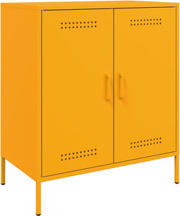 vidaXL - Dressoir - 68x39x79 - cm - staal - mosterdgeel