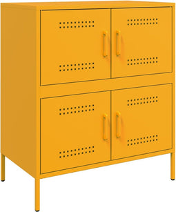 vidaXL - Dressoir - 68x39x79 - cm - staal - mosterdgeel