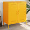 vidaXL - Dressoir - 68x39x79 - cm - staal - mosterdgeel