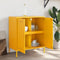 vidaXL - Dressoir - 68x39x79 - cm - staal - mosterdgeel