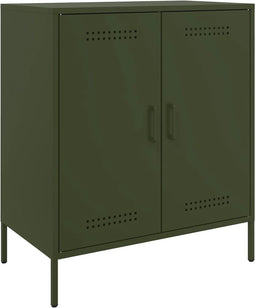 vidaXL - Dressoir - 68x39x79 - cm - staal - olijfgroen