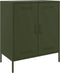 vidaXL - Dressoir - 68x39x79 - cm - staal - olijfgroen