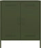 vidaXL - Dressoir - 68x39x79 - cm - staal - olijfgroen