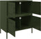 vidaXL - Dressoir - 68x39x79 - cm - staal - olijfgroen