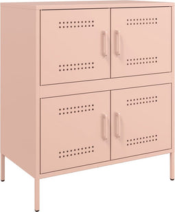 vidaXL - Dressoir - 68x39x79 - cm - staal - roze