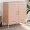 vidaXL - Dressoir - 68x39x79 - cm - staal - roze