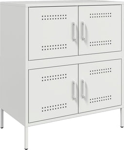 vidaXL - Dressoir - 68x39x79 - cm - staal - wit