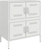 vidaXL - Dressoir - 68x39x79 - cm - staal - wit
