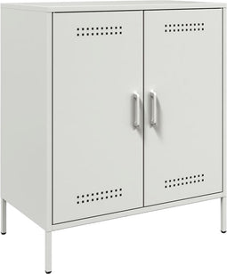 vidaXL - Dressoir - 68x39x79 - cm - staal - wit