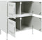 vidaXL - Dressoir - 68x39x79 - cm - staal - wit