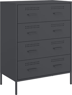 vidaXL - Dressoir - 68x39x89 - cm - staal - antracietkleurig