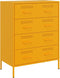 vidaXL - Dressoir - 68x39x89 - cm - staal - mosterdgeel