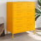 vidaXL - Dressoir - 68x39x89 - cm - staal - mosterdgeel