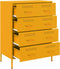 vidaXL - Dressoir - 68x39x89 - cm - staal - mosterdgeel