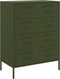 vidaXL - Dressoir - 68x39x89 - cm - staal - olijfgroen