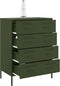 vidaXL - Dressoir - 68x39x89 - cm - staal - olijfgroen