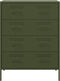 vidaXL - Dressoir - 68x39x89 - cm - staal - olijfgroen