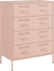 vidaXL - Dressoir - 68x39x89 - cm - staal - roze