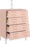 vidaXL - Dressoir - 68x39x89 - cm - staal - roze