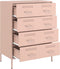 vidaXL - Dressoir - 68x39x89 - cm - staal - roze