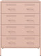 vidaXL - Dressoir - 68x39x89 - cm - staal - roze