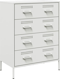 vidaXL - Dressoir - 68x39x89 - cm - staal - wit