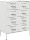 vidaXL - Dressoir - 68x39x89 - cm - staal - wit