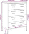 vidaXL - Dressoir - 68x39x89 - cm - staal - wit