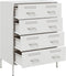 vidaXL - Dressoir - 68x39x89 - cm - staal - wit
