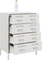 vidaXL - Dressoir - 68x39x89 - cm - staal - wit