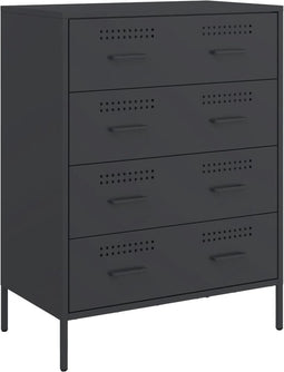 vidaXL - Dressoir - 68x39x89 - cm - staal - zwart