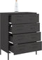vidaXL - Dressoir - 68x39x89 - cm - staal - zwart