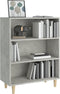 vidaXL - Dressoir - 69,5x32,5x90 - cm - bewerkt - hout - betongrijs