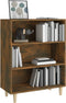 vidaXL - Dressoir - 69,5x32,5x90 - cm - bewerkt - hout - gerookt - eikenkleurig