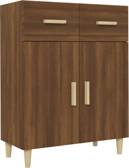 vidaXL - Dressoir - 69,5x34x89 - cm - bewerkt - hout - bruin - eikenkleur