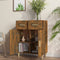 vidaXL - Dressoir - 69,5x34x89 - cm - bewerkt - hout - gerookt - eikenkleurig