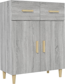 vidaXL - Dressoir - 69,5x34x89 - cm - bewerkt - hout - grijs - sonoma - eikenkleurig