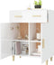 vidaXL - Dressoir - 69,5x34x89 - cm - bewerkt - hout - hoogglans - wit