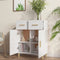 vidaXL - Dressoir - 69,5x34x89 - cm - bewerkt - hout - hoogglans - wit