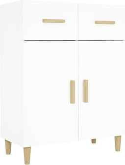vidaXL - Dressoir - 69,5x34x89 - cm - bewerkt - hout - wit