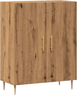 vidaXL - Dressoir - 69,5x34x90 - cm - bewerkt - hout - artisanaal - eikenkleur