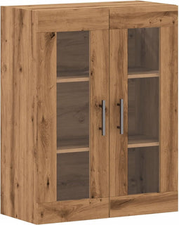 vidaXL - Dressoir - 69,5x34x90 - cm - bewerkt - hout - artisanaal - eikenkleur
