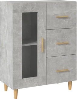 vidaXL - Dressoir - 69,5x34x90 - cm - bewerkt - hout - betongrijs