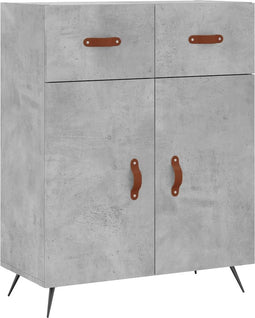 vidaXL - Dressoir - 69,5x34x90 - cm - bewerkt - hout - betongrijs