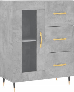 vidaXL - Dressoir - 69,5x34x90 - cm - bewerkt - hout - betongrijs