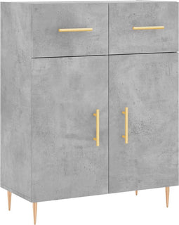 vidaXL - Dressoir - 69,5x34x90 - cm - bewerkt - hout - betongrijs