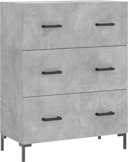 vidaXL - Dressoir - 69,5x34x90 - cm - bewerkt - hout - betongrijs